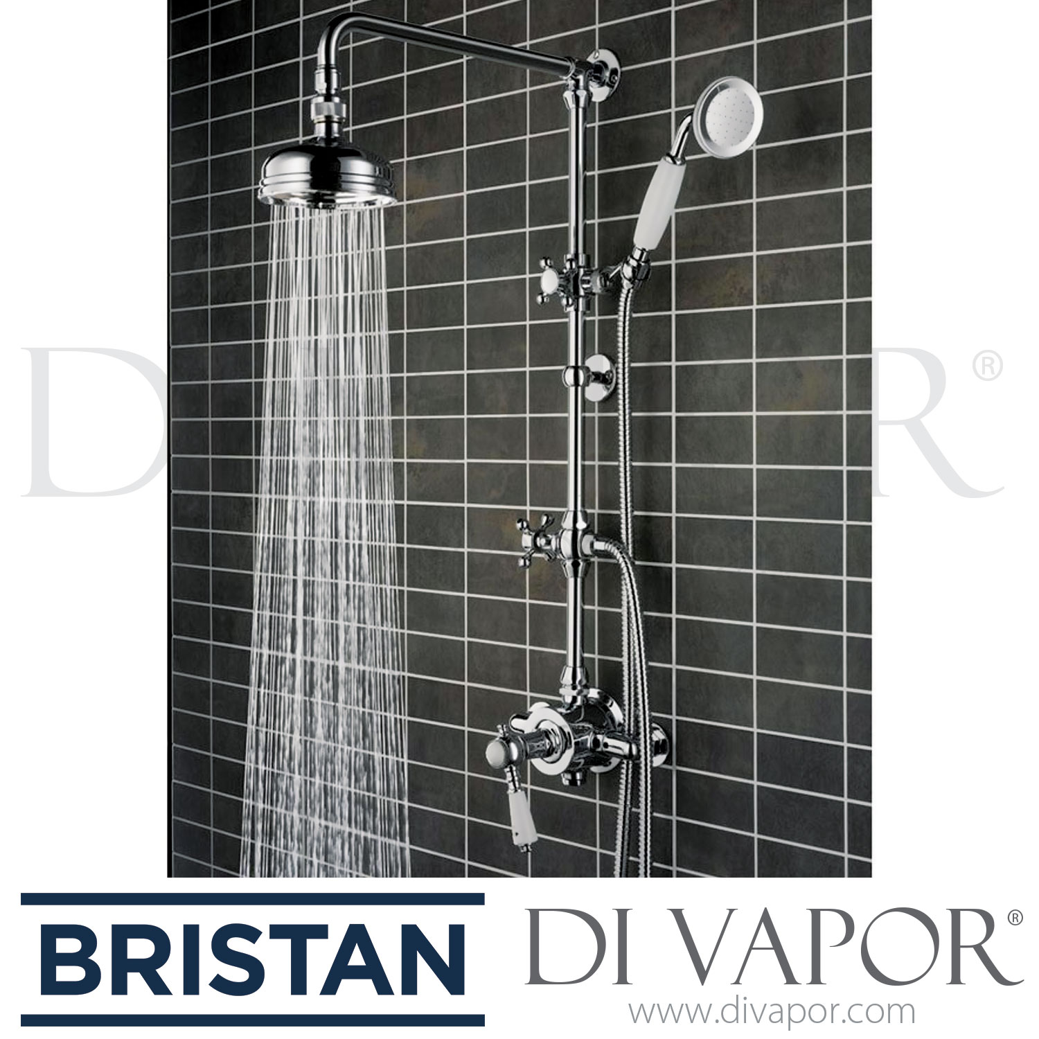 Bristan Cardinal Thermostatic Shower with Rigid Riser & Diverter to